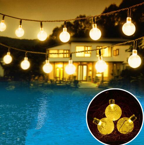 Crystal solar power of the led lamp string lights christmas lights solar garden outdoor decoration for christmas