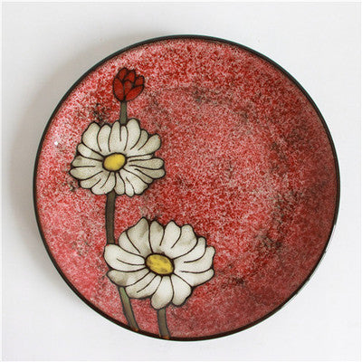 Tableware exported to Britain, Japanese style kiln Flower Restaurant, ceramic plate and wind flat plate, dish plate underglaze color