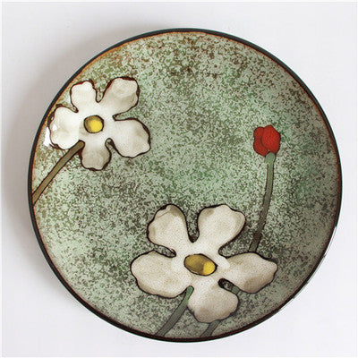 Tableware exported to Britain, Japanese style kiln Flower Restaurant, ceramic plate and wind flat plate, dish plate underglaze color