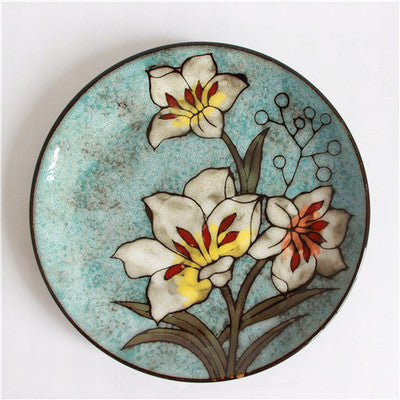 Tableware exported to Britain, Japanese style kiln Flower Restaurant, ceramic plate and wind flat plate, dish plate underglaze color