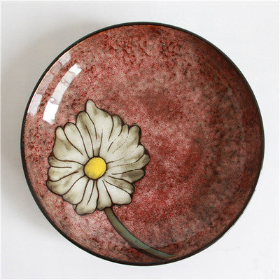 Tableware exported to Britain, Japanese style kiln Flower Restaurant, ceramic plate and wind flat plate, dish plate underglaze color