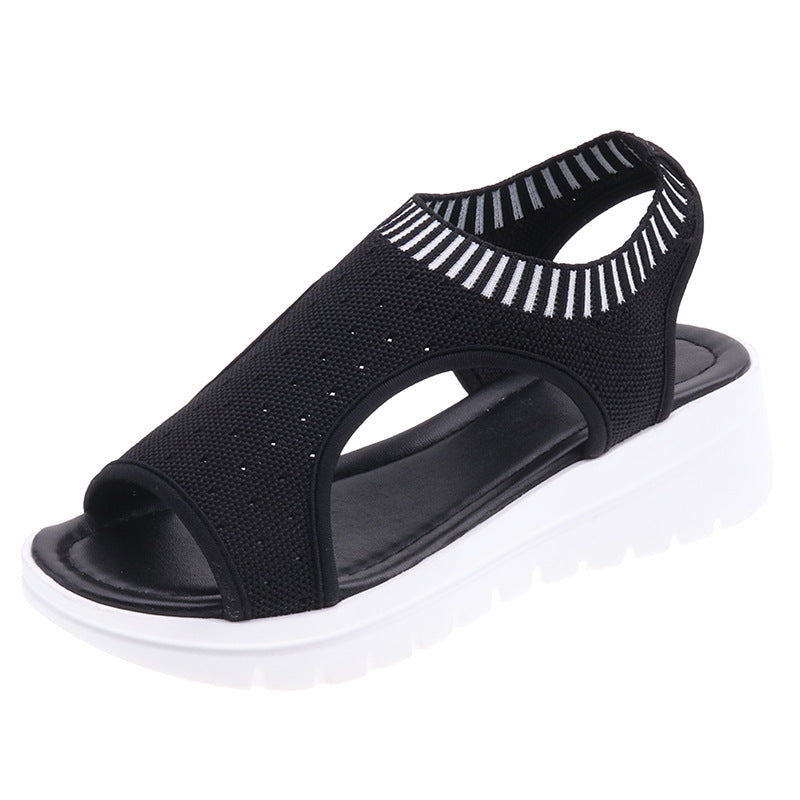 Sleeve Elastic Band Sports Side Air Sandals Women