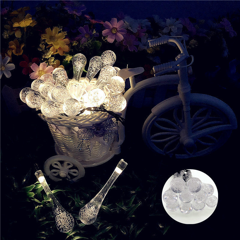 LED Outdoor Water Drops Solar Lamp String Lights LED Fairy Holiday Christmas Party Garland Garden Waterproof