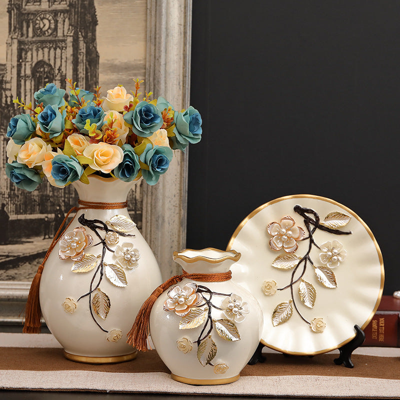 Three-piece European-style Ceramic Vase