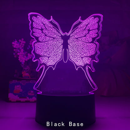 Butterfly Series 3d Small Table Lamp Creative Colorful Touch Three-dimensional LED Visual Light Gift Night Light