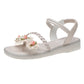 Summer New Style Flat Bottomed Sandals With Flowers Fashion Casual Shoes Women