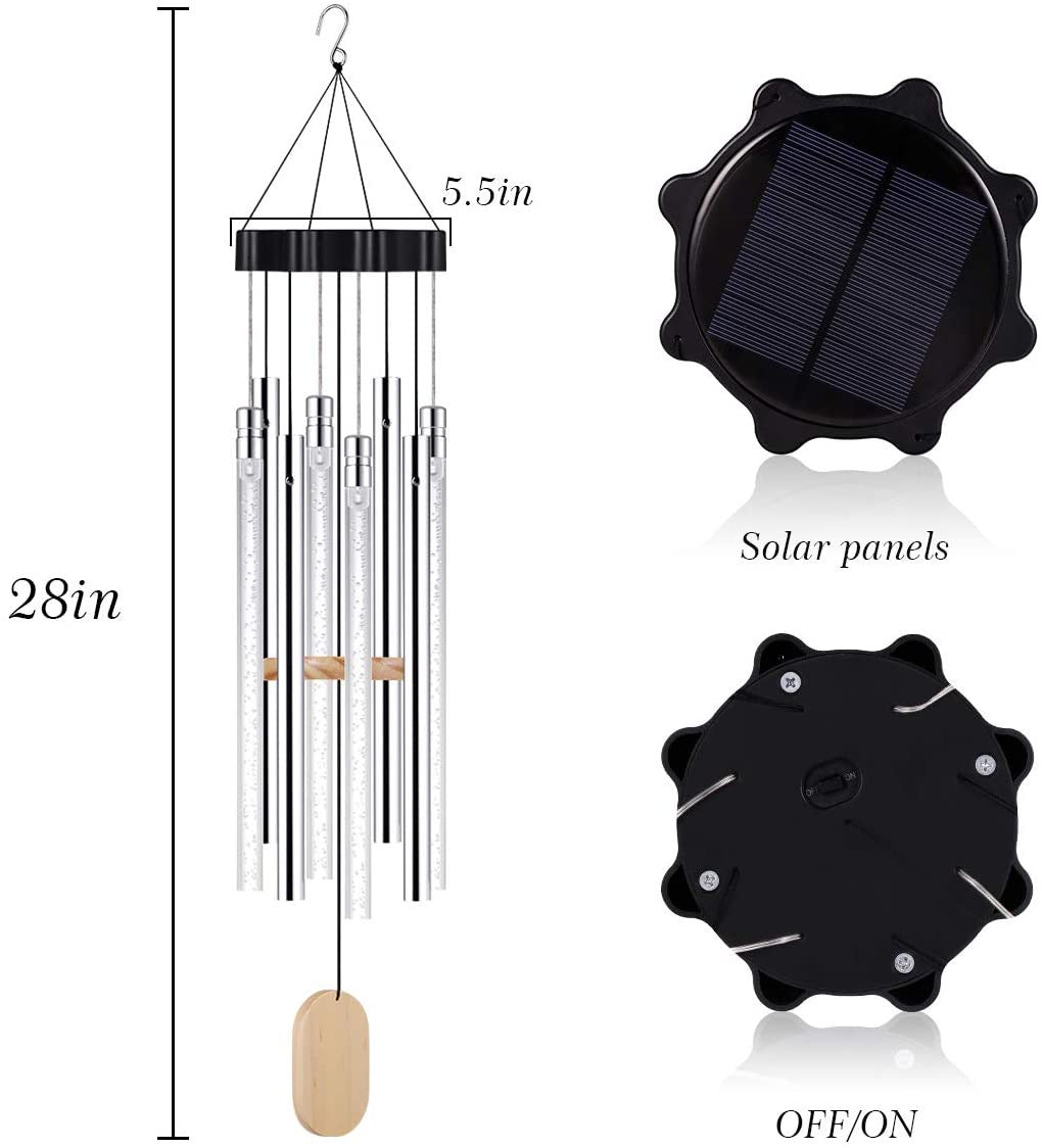 Solar wind chimes outdoor patio lamp