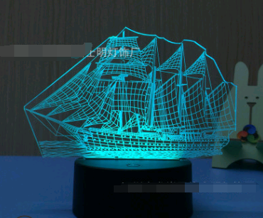 Led night light owl 3D table lamp can touch colorful