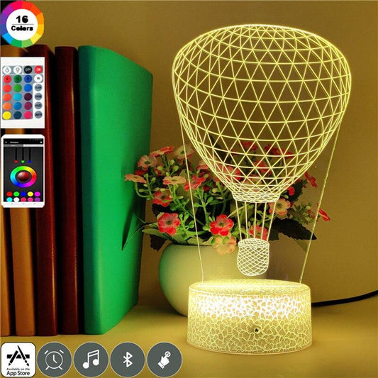 Hot air balloon 3D Night light Creative colorful Three-dimensional acrylic light