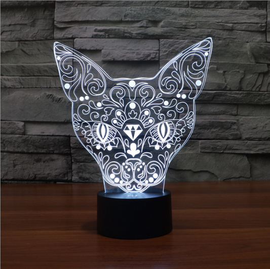 3D Color Cat Changing Night Light Indoor LED