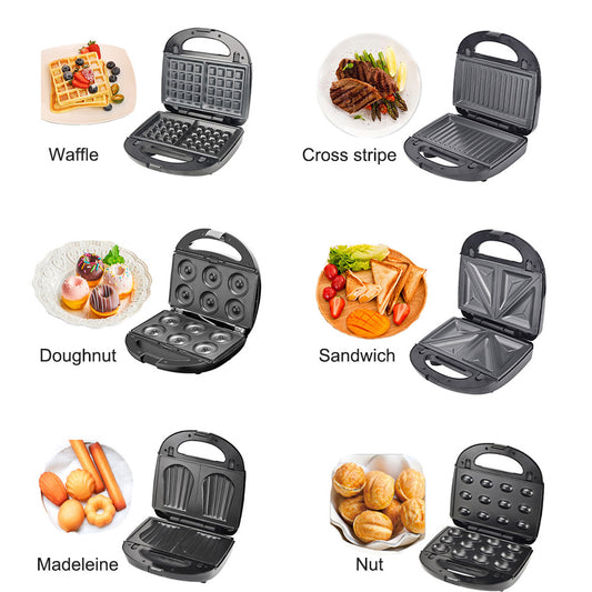 6-in-1 Waffle Maker EU Plug Sandwich Maker Grill