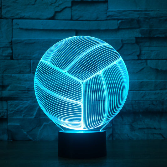 Sports volleyball 3D night light LED table lamp