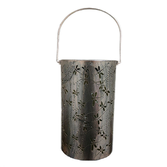 Dragonfly Solar Iron Hollow Portable Lantern Outdoor Garden Courtyard Decoration Hanging Lamp