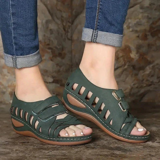 Solid color hollow women sandals