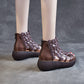 New Leather Platform Wedge Heel Sandals For Women