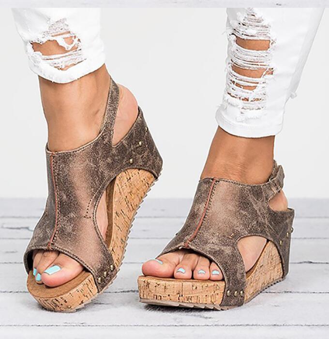 Fashion Women Platform Sandals Peep Toe Spartan Sandals Women Summer Wedges High Heel Shoes