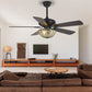 American-style Retro Ceiling Fan Lamp Mute In Study