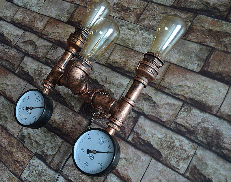 Retro Wrought Iron Industrial Chandelier Wall Lamp