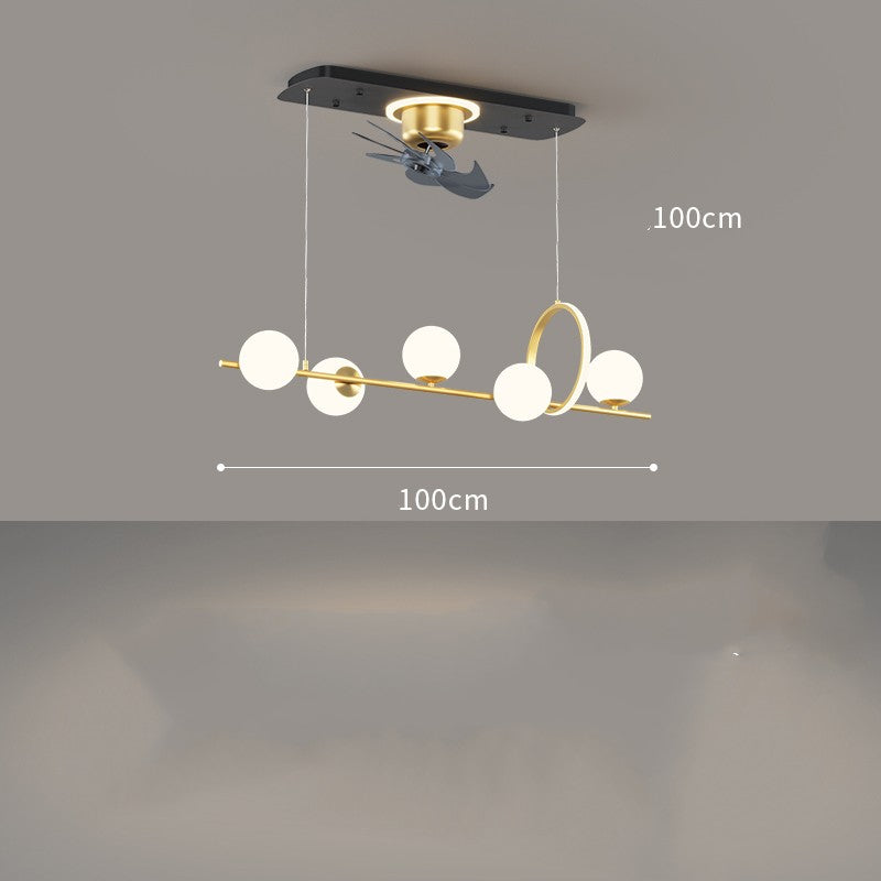 Living Room Nordic Luxury Intelligent APP Ceiling Fan Ceiling Light