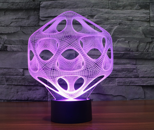 Abstract 3D Light 7 Color Touch Controlled LED Visual Lamp Gift Atmosphere Desk Lamp.