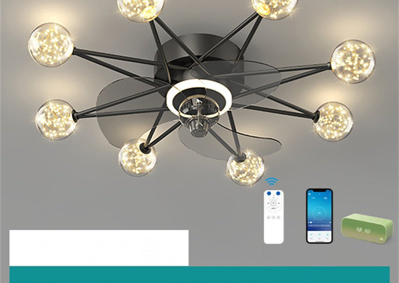 Nordic Ceiling Fan Lights Living Room Dining Room Full Of Stars