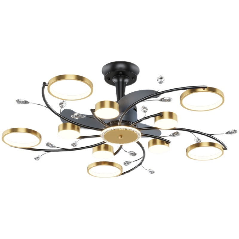 Living Room Nordic Luxury Intelligent APP Ceiling Fan Ceiling Light