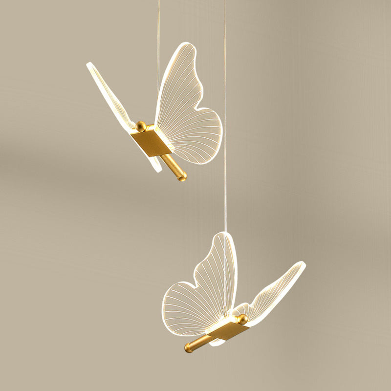 Long Line Modern Minimalist Bedroom Butterfly Bedside Chandelier Lamp