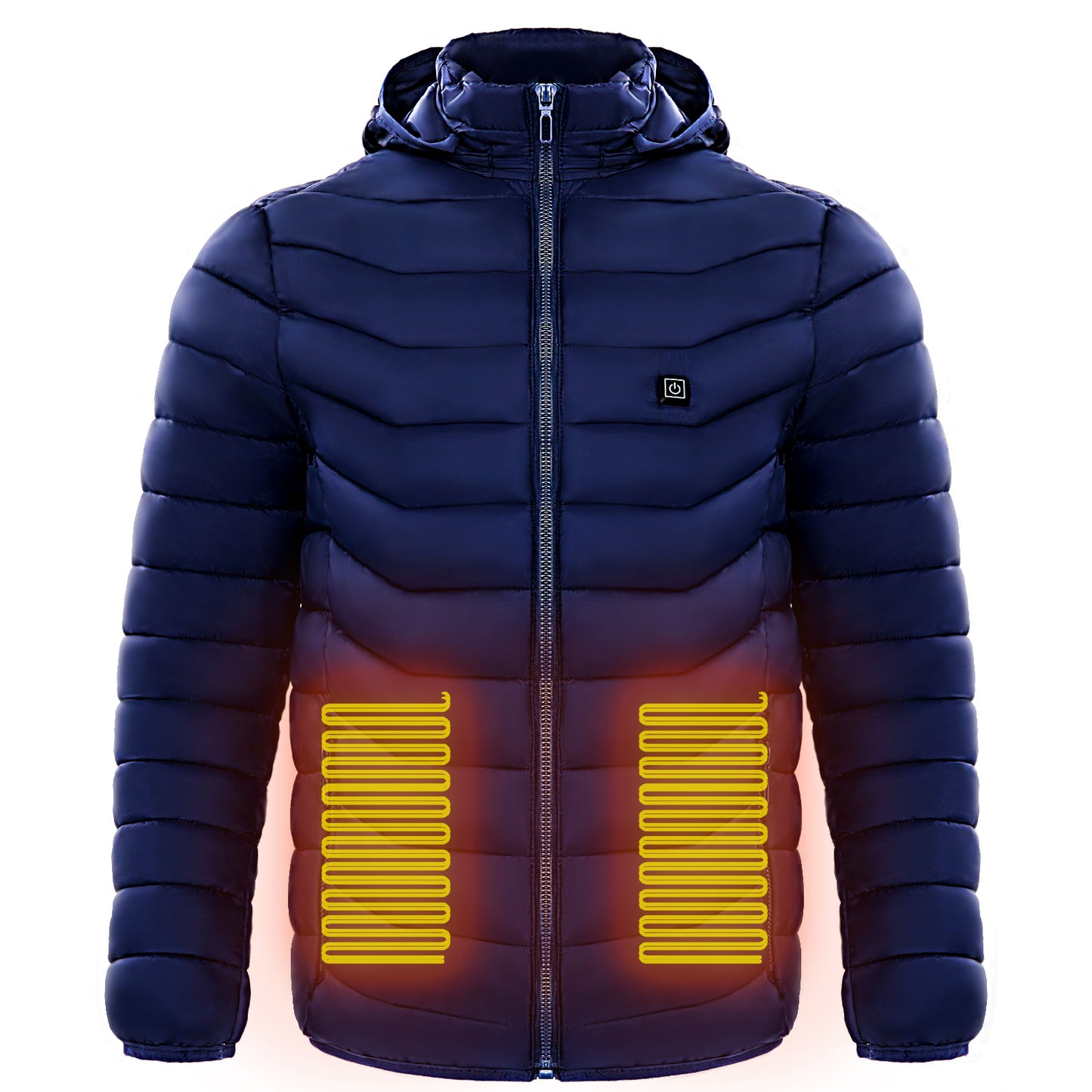 Men Heated Puffer Jacket Electric Heating Coat Insulated Hood Windbreaker