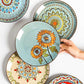 Hand painted ceramic plate round dinner plate