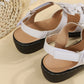 Flowers Sandals Summer Velcro Wedges Shoes For Women