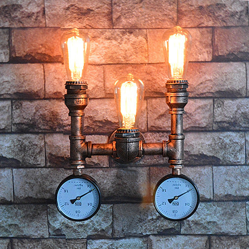 Retro Wrought Iron Industrial Chandelier Wall Lamp