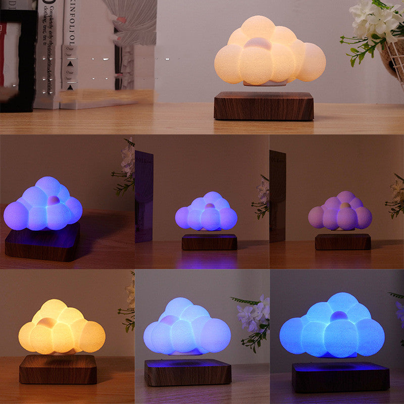 Novelty Night Light Magnetic Levitation Cloud Lamp Creativity Floating 3D Print Bulb Desk Decoration Birthday Gift