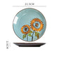 Hand painted ceramic plate round dinner plate