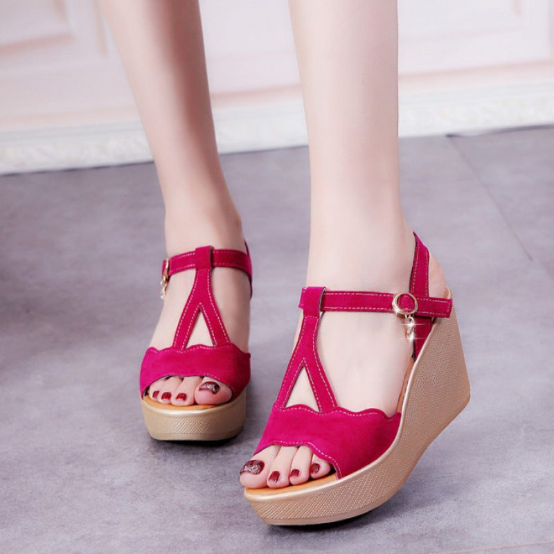 Slope Heel Platform Platform Frosted Platform Sandals Women