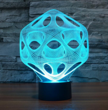 Abstract 3D Light 7 Color Touch Controlled LED Visual Lamp Gift Atmosphere Desk Lamp.