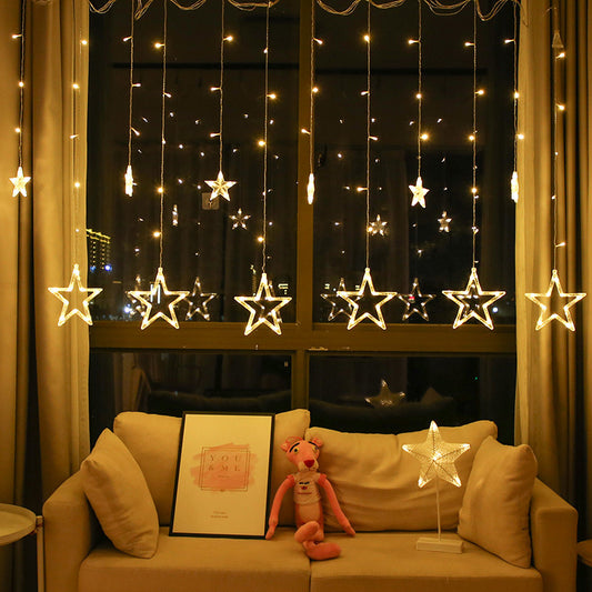 Small Five Pointed Star Curtain Light String