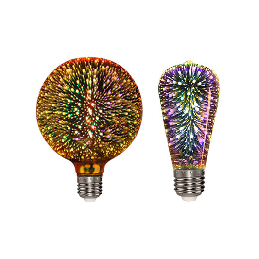 3D LED Bulb Star E27 Vintage Edison Night Light Colorful Bombillas Retro Glass Lampara Ampoule Christmas Home Decor Firework RGB