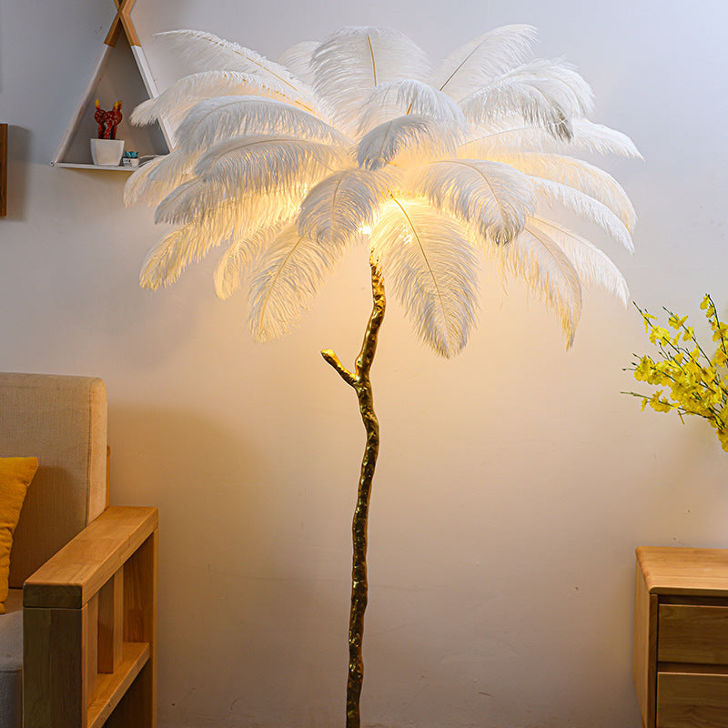 Bedroom Bedside Feather Lamp Copper Lamp Floor Lamp