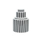 Black and white striped ceramic vase