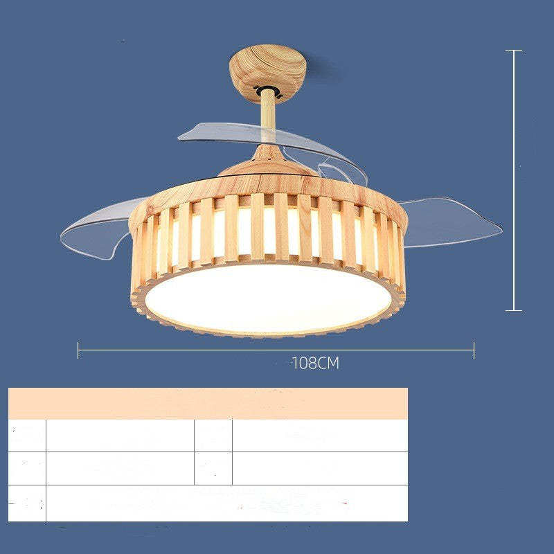 Post Modern Wood Fan Lamp Home Living Bedroom Dining Room