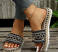 Ethnic Style Slippers Women Summer Sandals Thick Bottomed Fish Mouth Hemp Rope Candy Colored Slippers Beach Shoes