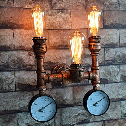 Retro Wrought Iron Industrial Chandelier Wall Lamp