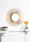 36 In. Radiant Lines Round Sunburst Mirror, Gold