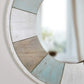 Accent Wall Mirror, 27&quot;, Aged Teal/Shabby White/Natural Wood