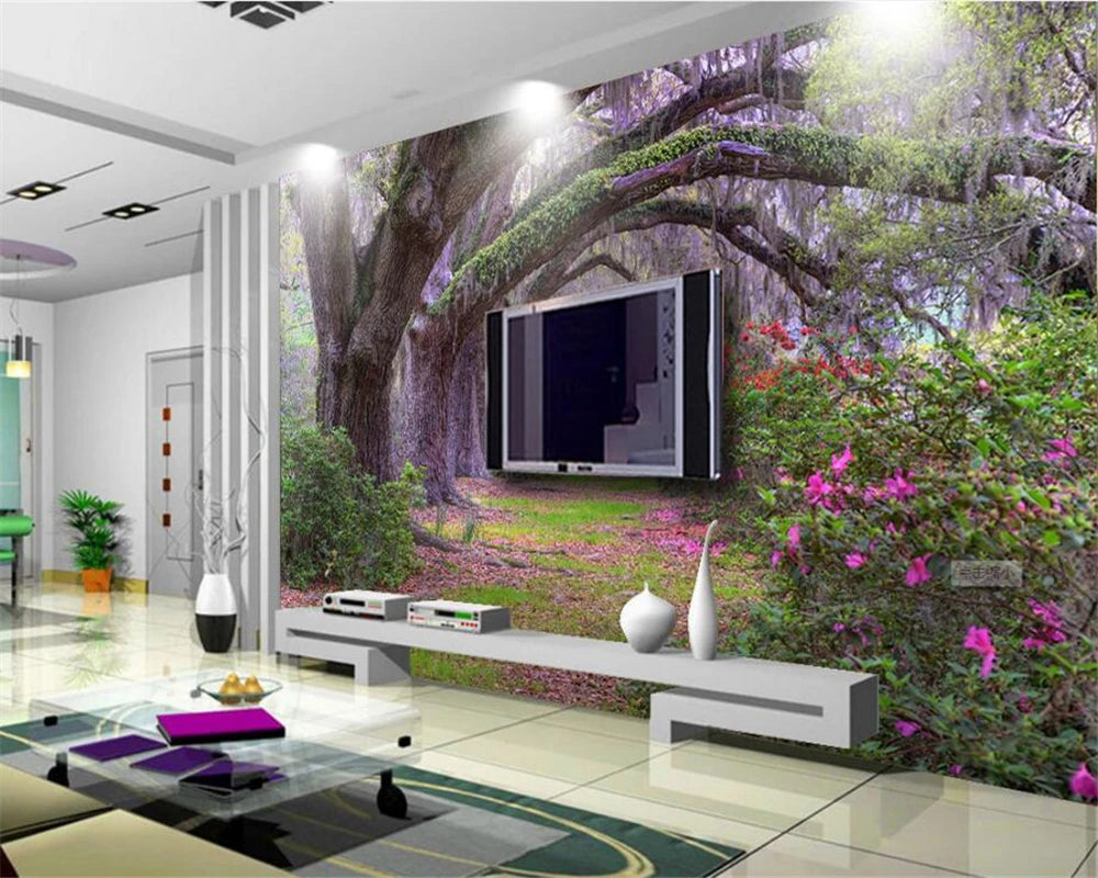 Custom wallpaper forest tree landscape photo TV background wall living room bedroom mural home decoration 3d wallpaper murals