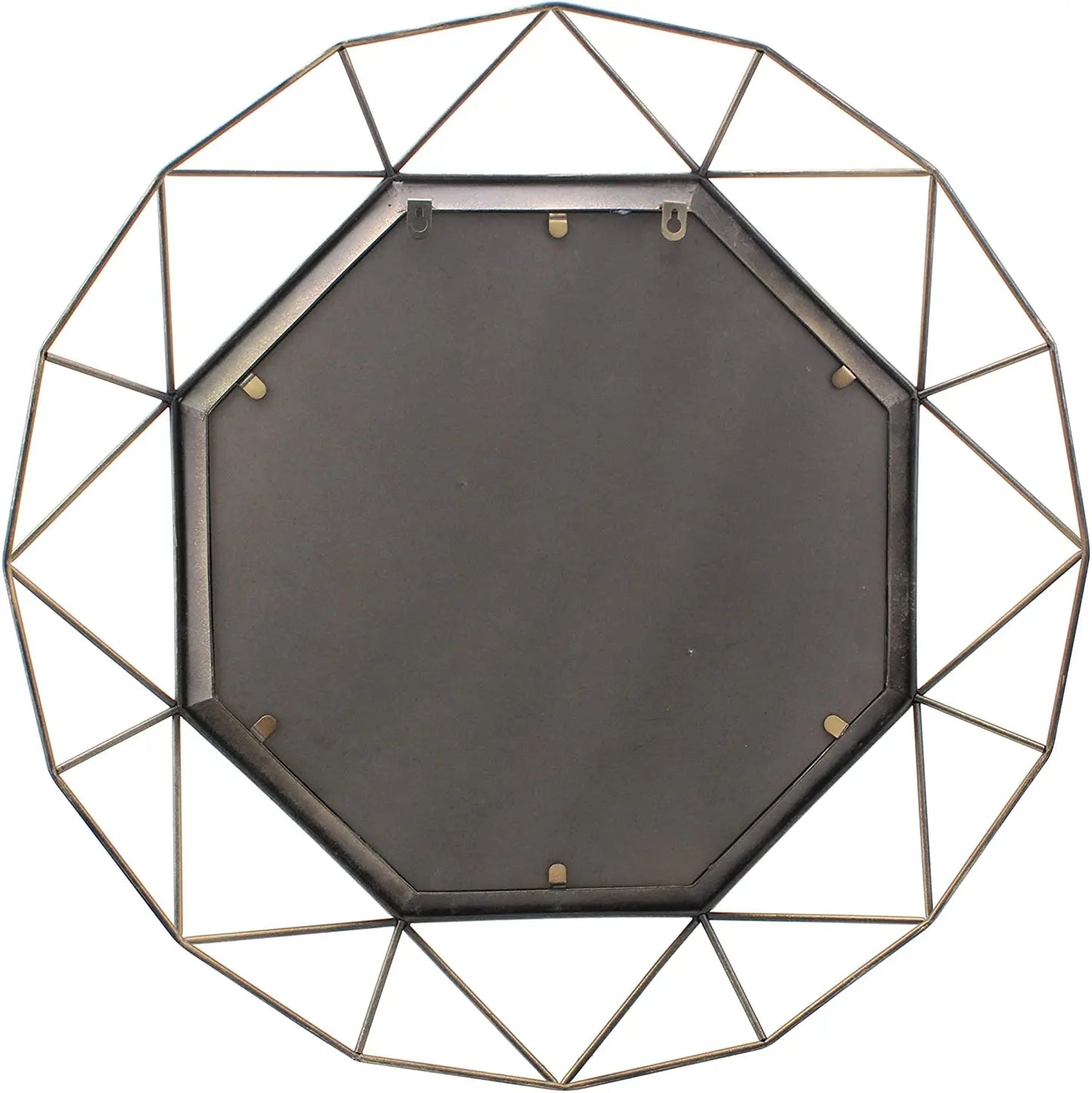 Gold Geometric Wall Mirror, 30 X 30 Gold Frame Mirror For Wall Bathroom, Living Room, Bedroom, Office, And Entryway