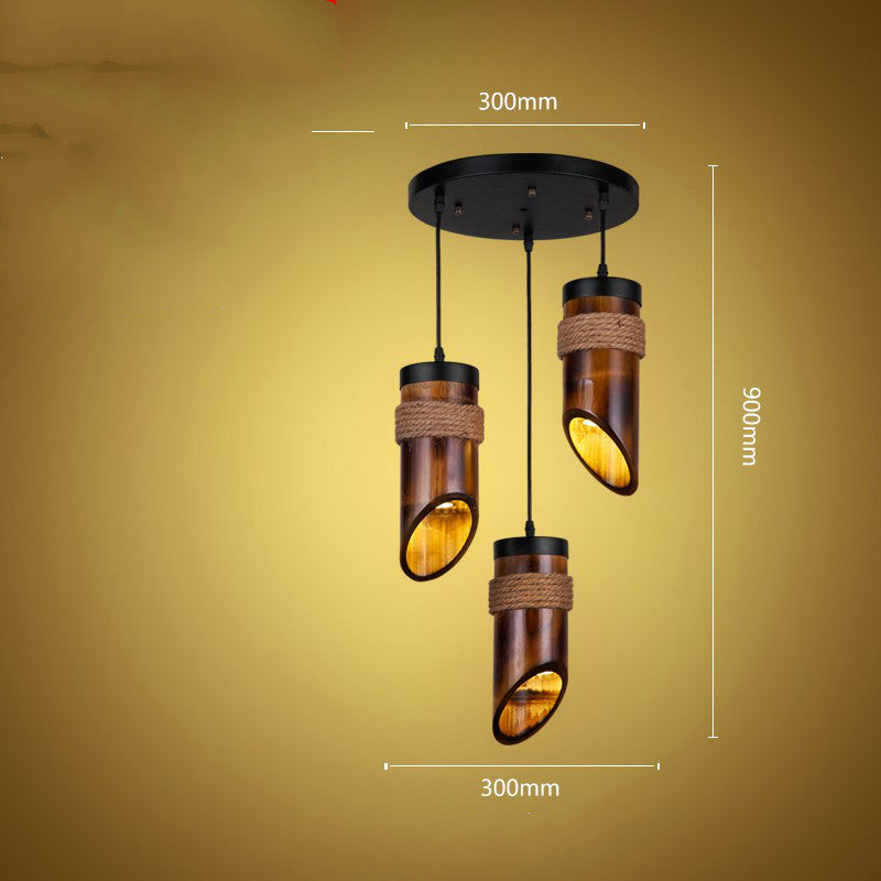 Dining Room Bar Creative Chinese Bamboo Tube Chandelier