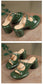 Waterproof Platform Thick Heel Green Rivet Sandals For Women