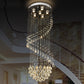 Duplex Staircase Long Rotating Spiral Crystal Chandelier