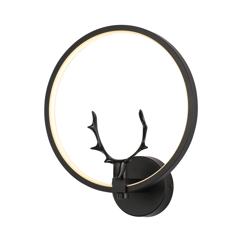 Bedroom Deer Head Shape Decorative Wall Lamp